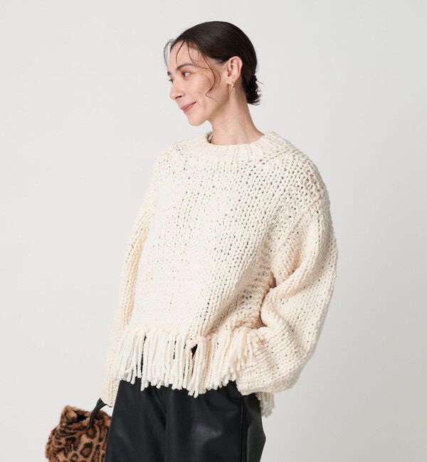BEAUTY&YOUTH UNITED ARROWS「【別注】＜IRONING＞フリンジ ニットプルオーバー」|ニット・セーター|