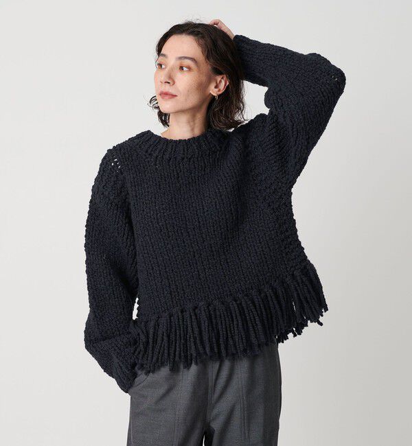 BEAUTY&YOUTH UNITED ARROWS「【別注】＜IRONING＞フリンジ ニットプルオーバー」|ニット・セーター|