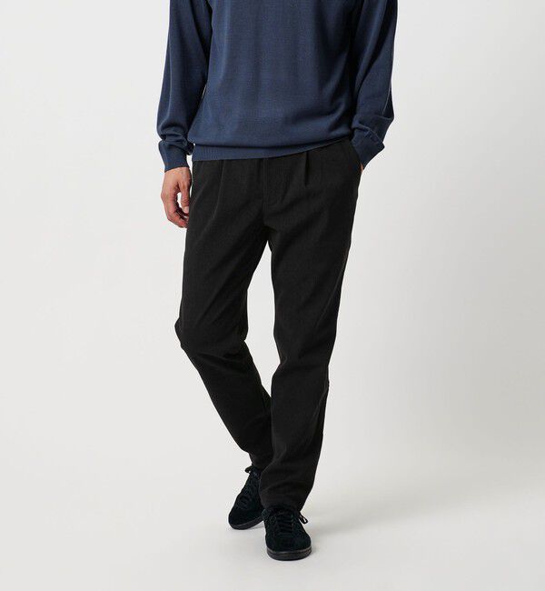 BEAUTY&YOUTH UNITED ARROWS「トリコット コーデュロイ 1プリーツ イージーパンツ NO.5 ストレッチ」|チノ|BLACK