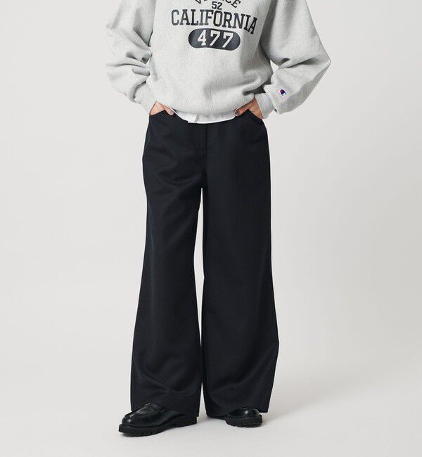 BEAUTY&YOUTH UNITED ARROWS「毛ブレンド ワイドフレアパンツ ウォッシャブル」|その他|NAVY