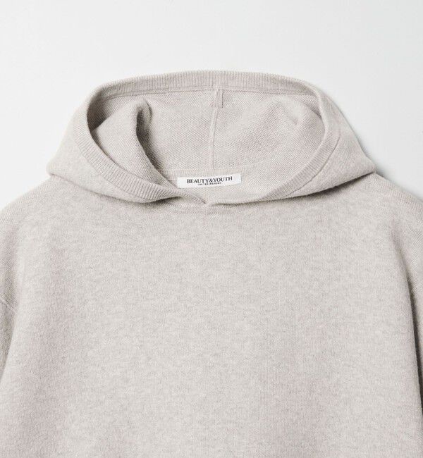 BEAUTY&YOUTH UNITED ARROWS「コットンウールブレンド ソリッド＆ボーダーニットフーディ ウォッシャブル」|ニット・セーター|