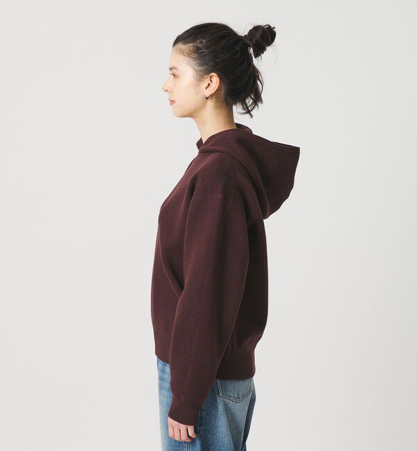 BEAUTY&YOUTH UNITED ARROWS「コットンウールブレンド ソリッド＆ボーダーニットフーディ ウォッシャブル」|ニット・セーター|