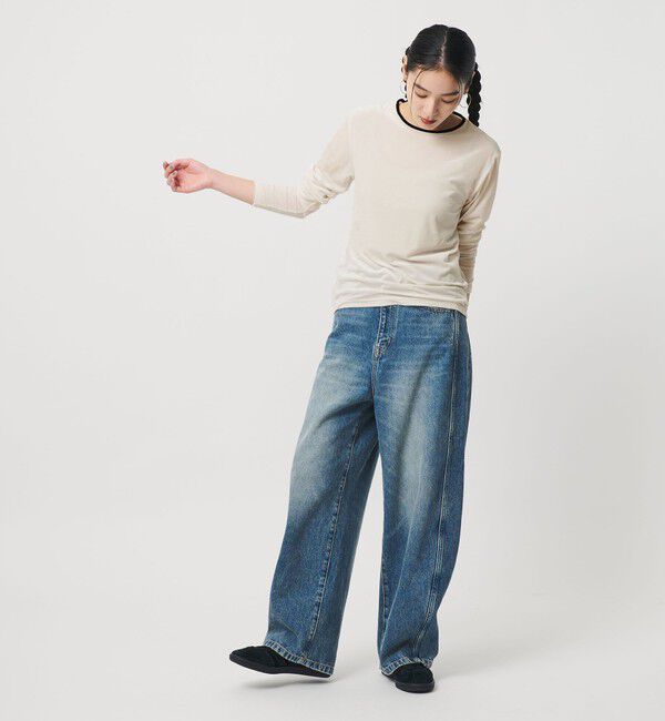 BEAUTY&YOUTH UNITED ARROWS「シアーベロア リンガーロングスリーブTシャツ」|Tシャツ・カットソー|