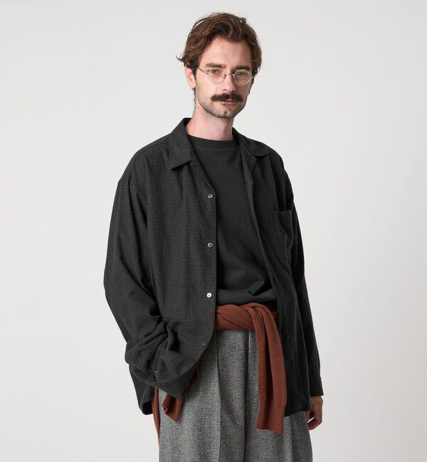 STEVEN ALAN「＜Steven Alan＞ ネル マイクロチェック オープンカラー シャツ BOX」|シャツ・ブラウス|