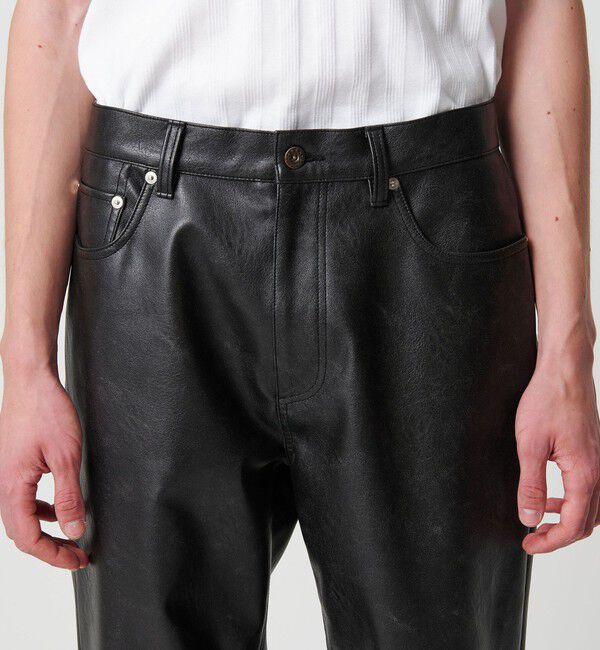 MONKEY TIME「レザーライク 5P パンツ」|チノ|