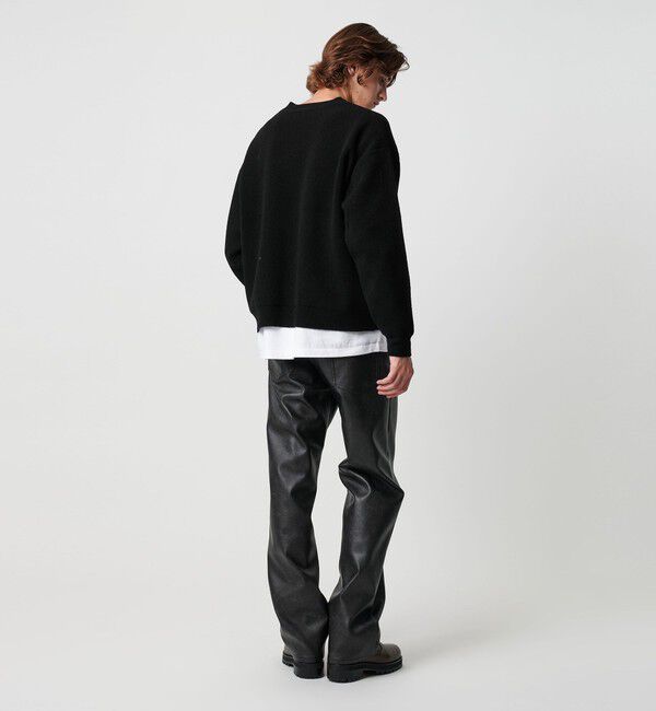 MONKEY TIME「プレーティング クロップド Vネック ニット」|ニット・セーター|