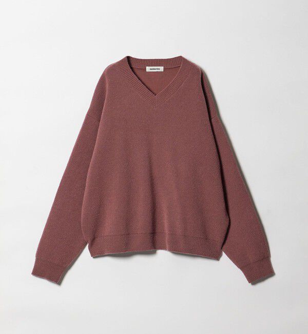 MONKEY TIME「プレーティング クロップド Vネック ニット」|ニット・セーター|