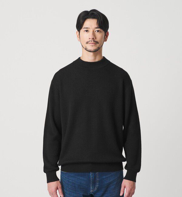 BEAUTY&YOUTH UNITED ARROWS「【WEB限定 WARDROBE SMART】マシーンウォッシャブル ウールミックス アゼ モックネック」|ニット・セーター|