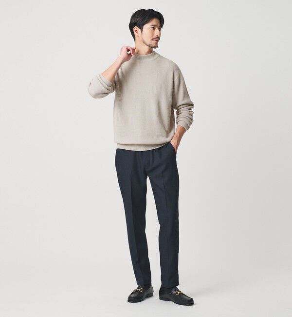BEAUTY&YOUTH UNITED ARROWS「【WEB限定 WARDROBE SMART】マシーンウォッシャブル ウールミックス アゼ モックネック」|ニット・セーター|