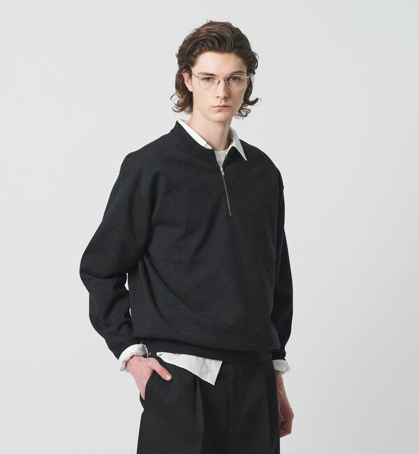 BEAUTY&YOUTH UNITED ARROWS「ハイブリッド ウール ジップ クルーネック ニット」|ニット・セーター|
