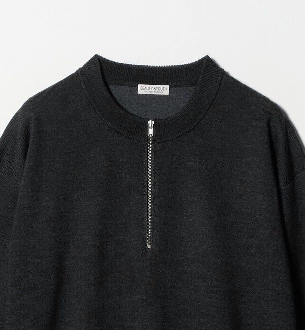 BEAUTY&YOUTH UNITED ARROWS「ハイブリッド ウール ジップ クルーネック ニット」|ニット・セーター|