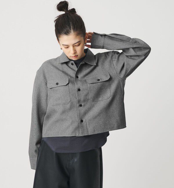 BEAUTY&YOUTH UNITED ARROWS「【WEB限定】ポリエステル ワイドショートシャツ」|シャツ・ブラウス|LT.GRAY