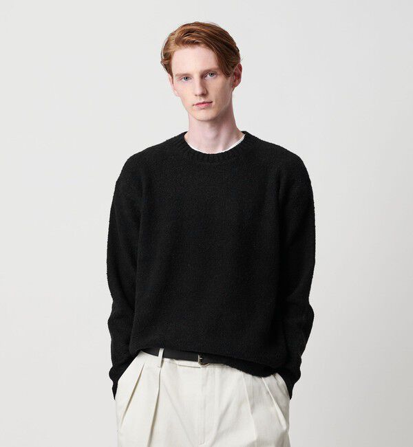 BEAUTY&YOUTH UNITED ARROWS「クリンプ コットンウール クルーネック ニット」|ニット・セーター|
