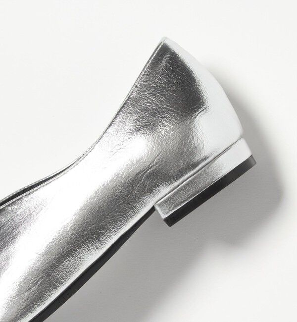 BEAUTY&YOUTH UNITED ARROWS「メタリック リボン Vカット フラットシューズ」|バレエシューズ|