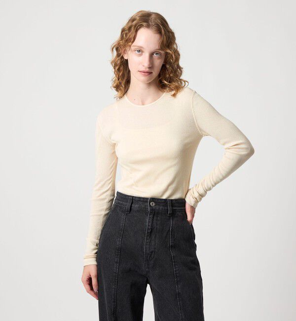 STEVEN ALAN「＜Steven Alan＞コットン シルク リブ クルーネック カットソー」|Tシャツ・カットソー|OFF WHITE