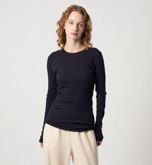 STEVEN ALAN「＜Steven Alan＞コットン シルク リブ クルーネック カットソー」|Tシャツ・カットソー|