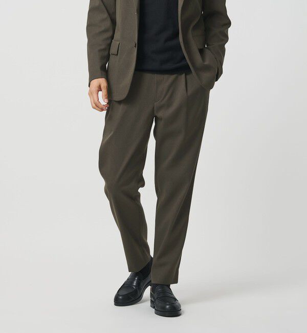 BEAUTY&YOUTH UNITED ARROWS「エコフルフラン 1プリーツ テーパード パンツ NO.5 セットアップ対応」|チノ|