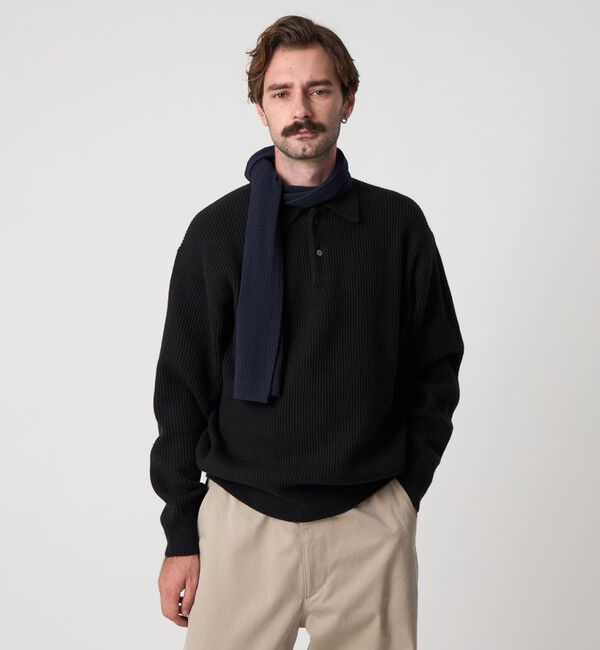 STEVEN ALAN「＜Steven Alan＞ オーストラリアンラムズウール ポロカラー ニット NARROW」|ニット・セーター|