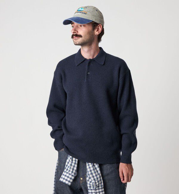 STEVEN ALAN「＜Steven Alan＞ オーストラリアンラムズウール ポロカラー ニット NARROW」|ニット・セーター|