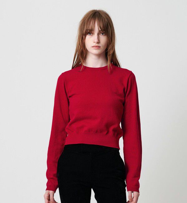ATTISESSION「＜ATTISESSION＞ショート プルオーバー トップス」|ニット・セーター|RED