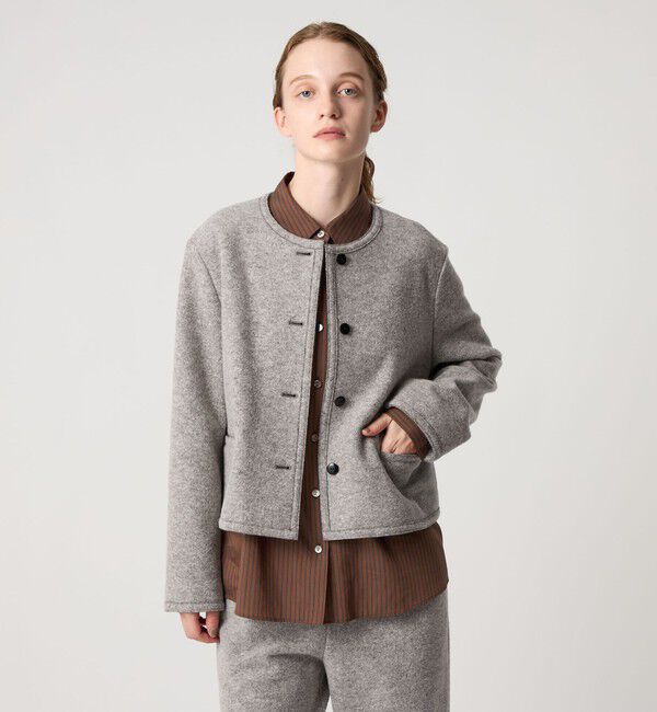 STEVEN ALAN「＜Steven Alan＞ボア ノーカラー ジャケット」|ノーカラージャケット|