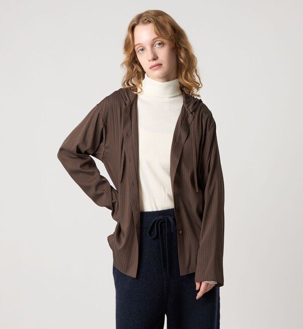 STEVEN ALAN「＜Steven Alan＞ストライプ フード シャツ」|シャツ・ブラウス|