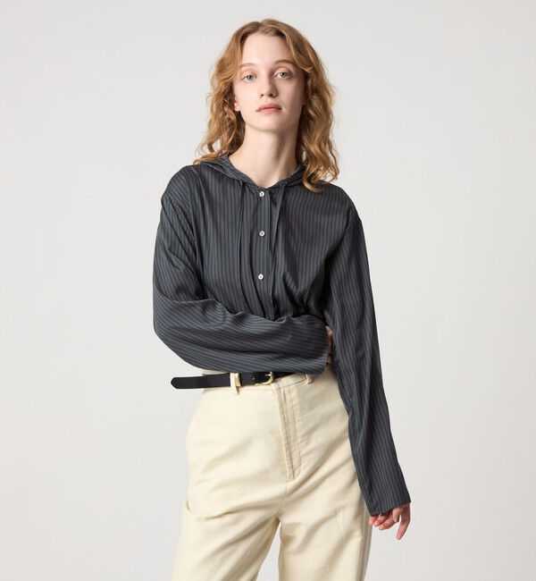 STEVEN ALAN「＜Steven Alan＞ストライプ フード シャツ」|シャツ・ブラウス|