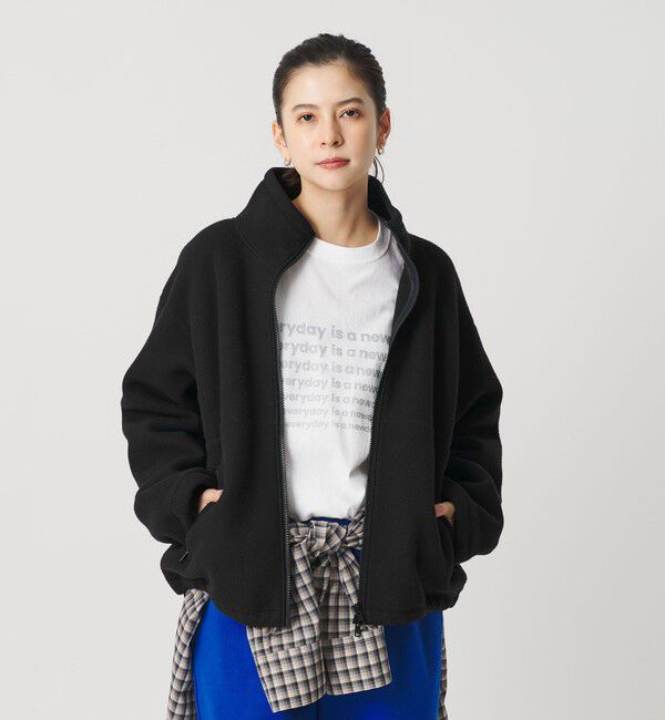 BEAUTY&YOUTH UNITED ARROWS「ポリエステルフリース ジップブルゾン」|ブルゾン・スタジャン|BLACK