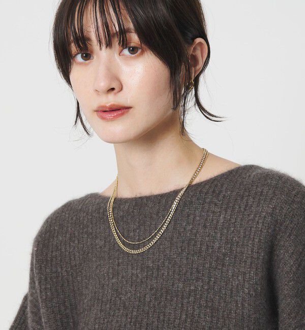 BEAUTY&YOUTH UNITED ARROWS「ガラス&times;チェーン 3連 ネックレス」|ネックレス|