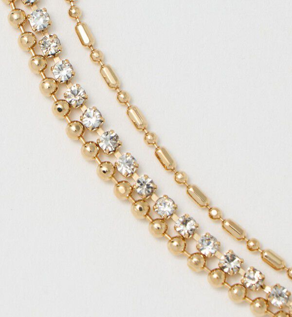 BEAUTY&YOUTH UNITED ARROWS「ガラス&times;チェーン 3連 ネックレス」|ネックレス|