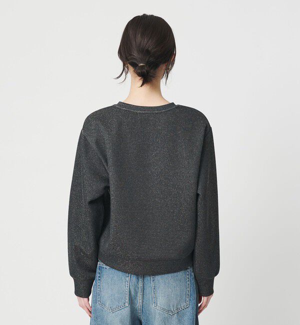 BEAUTY&YOUTH UNITED ARROWS「ポリエステルコットンブレンド ラメダンボール プルオーバー/ブラック」|Tシャツ・カットソー|