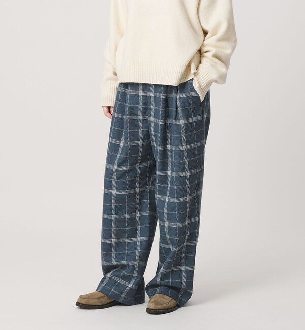 BEAUTY&YOUTH UNITED ARROWS「【WEB限定】裏起毛ウィンドウペン タックワイドパンツ ウォッシャブル」|その他|