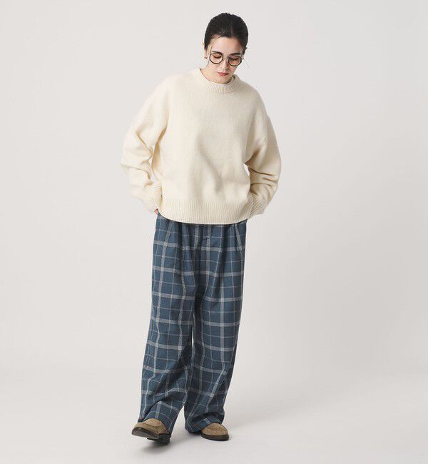 BEAUTY&YOUTH UNITED ARROWS「【WEB限定】裏起毛ウィンドウペン タックワイドパンツ ウォッシャブル」|その他|