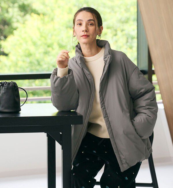 BEAUTY&YOUTH UNITED ARROWS「【WEB限定 Wardrobe DAILY MINIMAL】スタンドカラー コクーンダウンジャケット ウォッシャブル」|ダウン|DK.GRAY