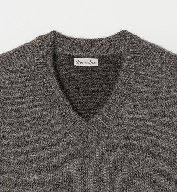 STEVEN ALAN「＜Steven Alan＞ アルパカ サドルショルダー Ｖネック ニット NARROW」|ニット・セーター|