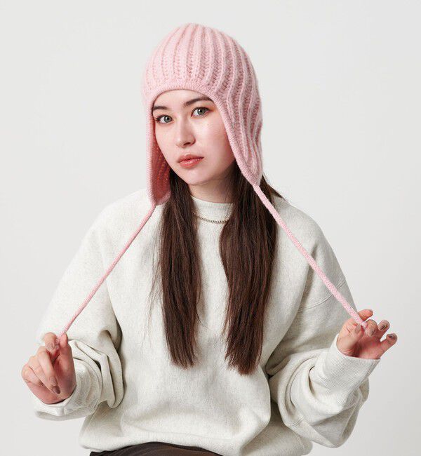 BEAUTY&YOUTH UNITED ARROWS「2WAY イヤー ニットキャップ 」|ニット帽|LT.PINK