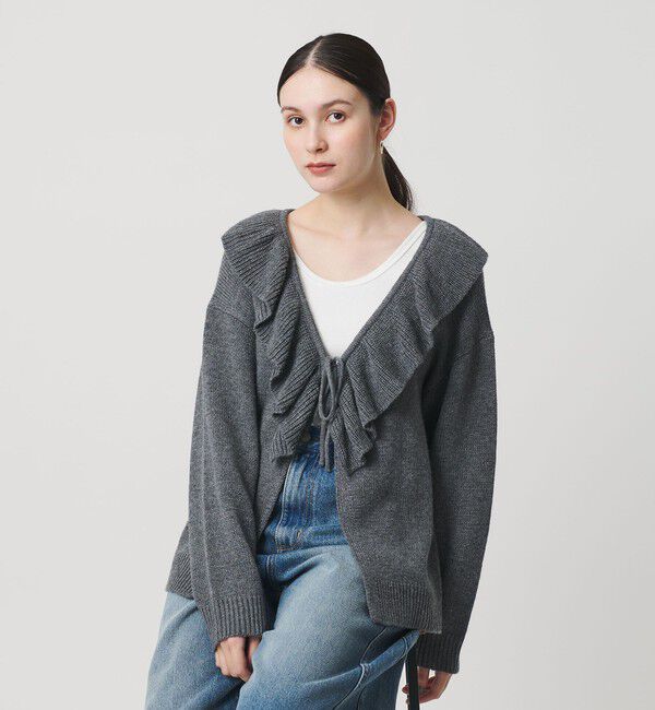 BEAUTY&YOUTH UNITED ARROWS「ウールレーヨン ラッフルフリル ニットカーディガン」|カーディガン|