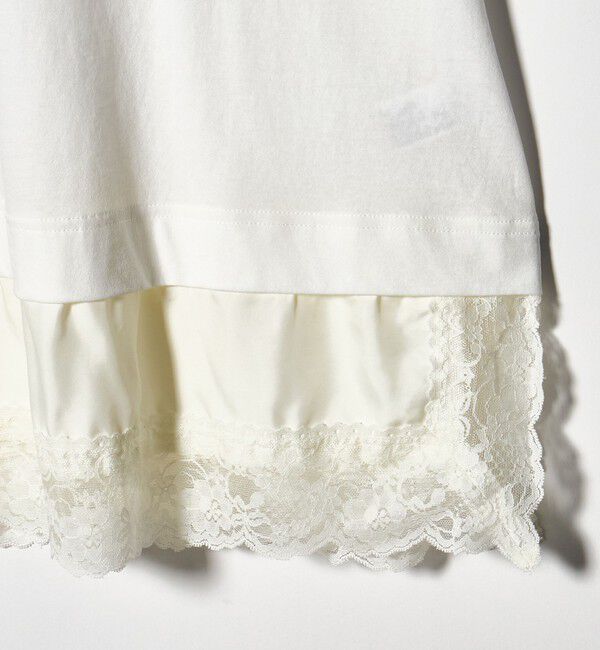 BEAUTY&YOUTH UNITED ARROWS「レースドッキング　ロングスリーブTシャツ」|Tシャツ・カットソー|