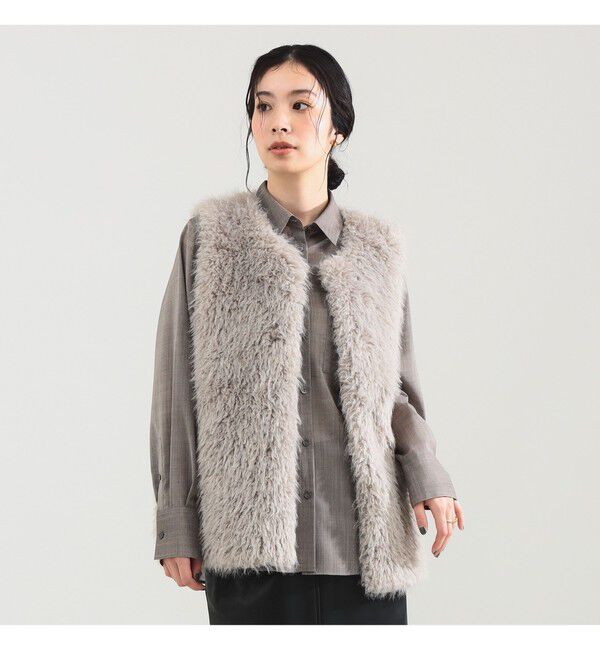 Demi-Luxe BEAMS 「ウェイビー フェイクファー ジレ」|ダウン|