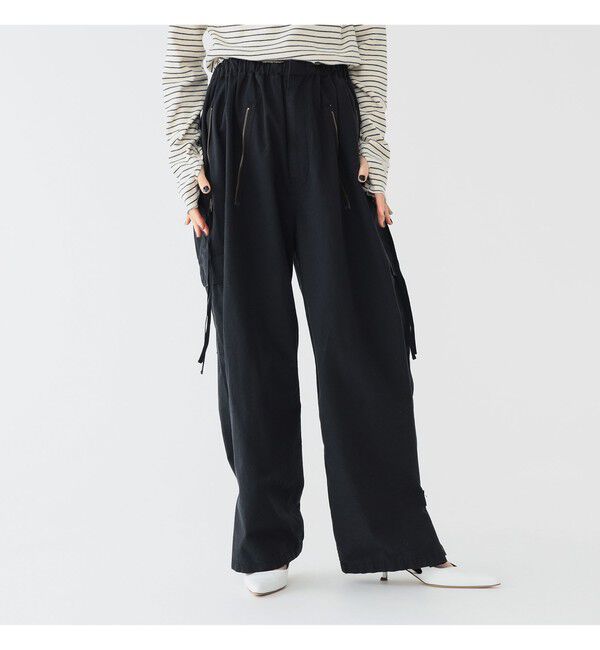 BEAMSBOY「maturely / コットン シルク ジッパー カーゴパンツ」|チノ|