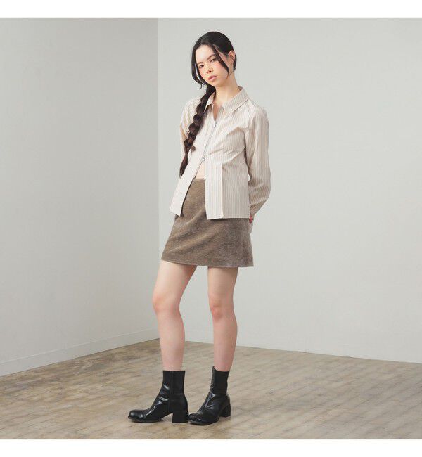 Ray BEAMS 「ストライプ ジップ シャツ」|シャツ・ブラウス|