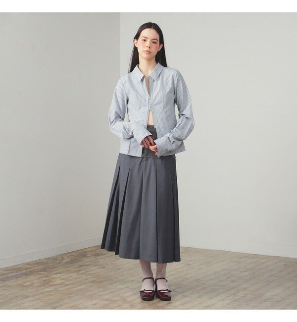 Ray BEAMS 「ストライプ ジップ シャツ」|シャツ・ブラウス|