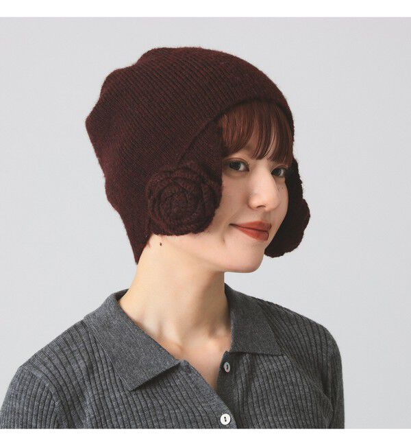 Ray BEAMS 「【別注】Casselini / フラワー ニット帽」|ニット帽|BORDEAUX