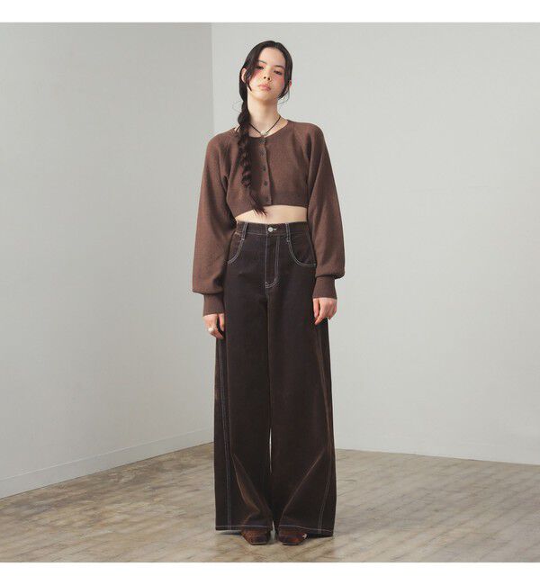 Ray BEAMS 「フロッキー デニム ワイド パンツ」|デニム|