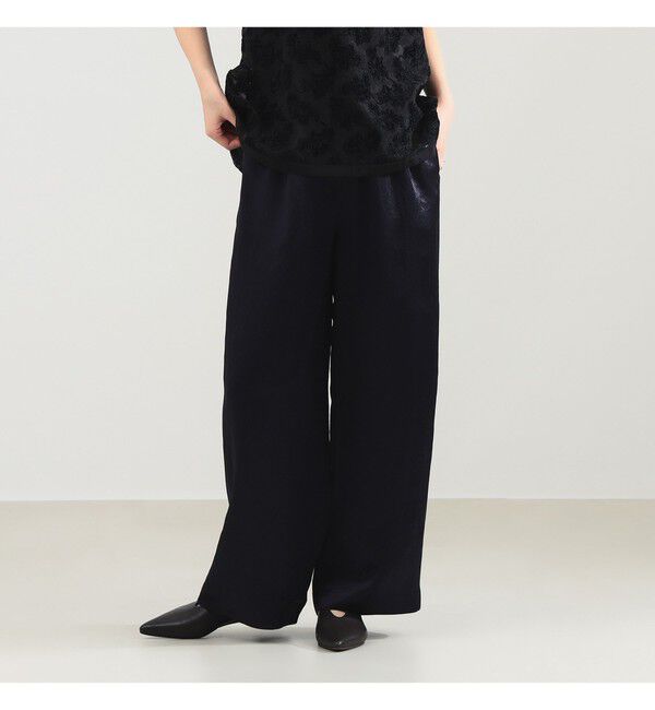 Demi-Luxe BEAMS 「アセテート サテン ワイドパンツ」|チノ|