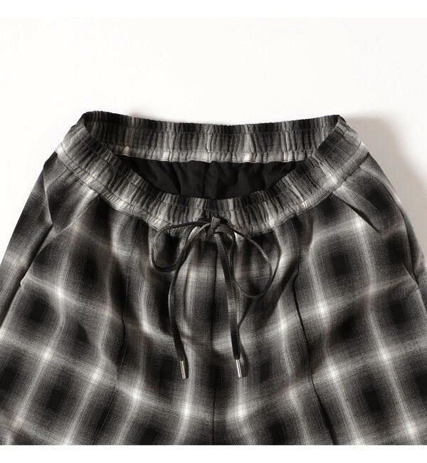 Ray BEAMS 「オンブレチェック ワイド パンツ」|チノ|