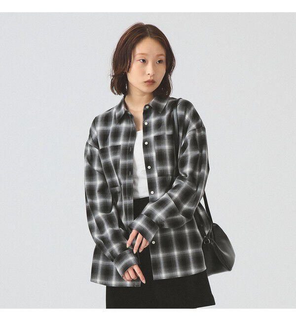 Ray BEAMS 「オンブレチェック ビッグ シャツ」|シャツ・ブラウス|