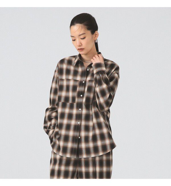 Ray BEAMS 「オンブレチェック ビッグ シャツ」|シャツ・ブラウス|