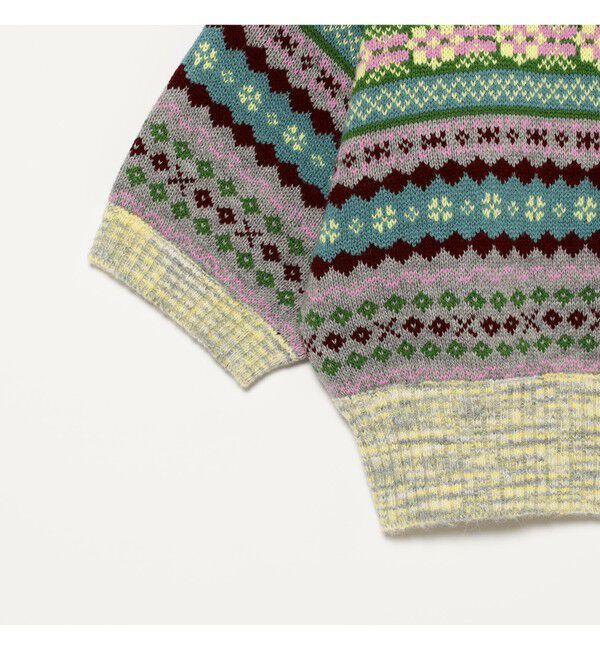 BEAMSBOY「フェアアイル 5分袖 カーディガン」|ベスト・ジレ|