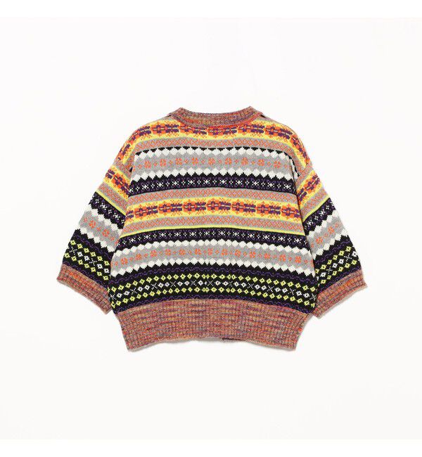 BEAMSBOY「フェアアイル 5分袖 カーディガン」|ベスト・ジレ|